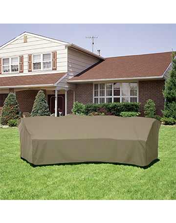 120"L/82"L x 36"W x 38"H, SunPatio Outdoor Crescent Curved Sectional Sofa Cover 