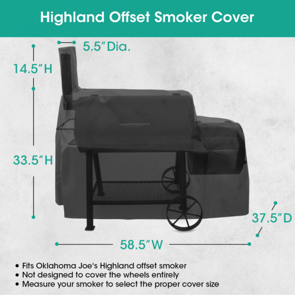 Details about   Oklahoma Joe’s Highland Offset Smoker Cover Black 