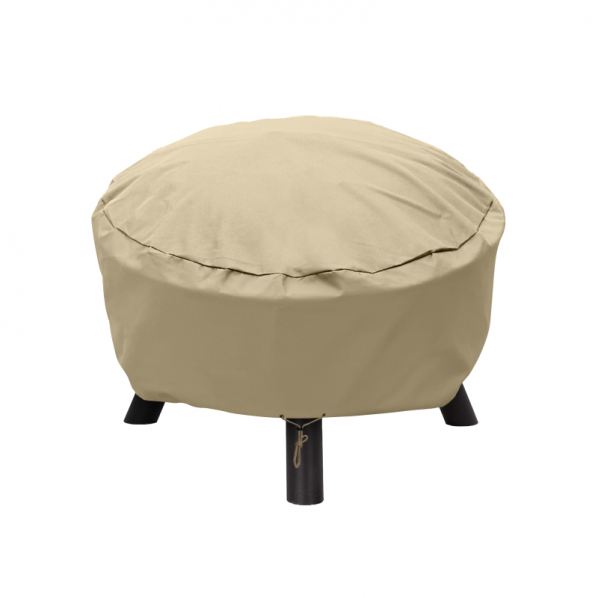 Heavy Duty Waterproof Fire Bowl Cover Beige Outdoor Round Fire Table Cover 45 Inch Protective Cover Ottoman Cover SunPatio Fire Pit Cover Patio Furniture Cover with Adjustable Drawstring 