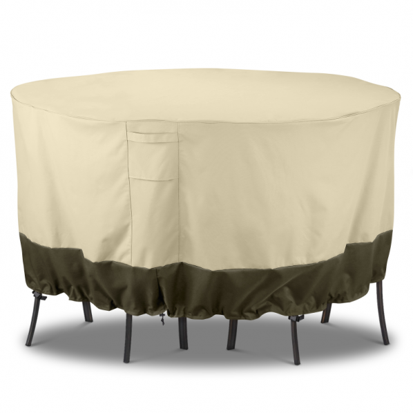 Sunpatio Round Table And Chairs Set Cover 62 Dia X 30 H Beige Olive - Large Patio Table Cover Round